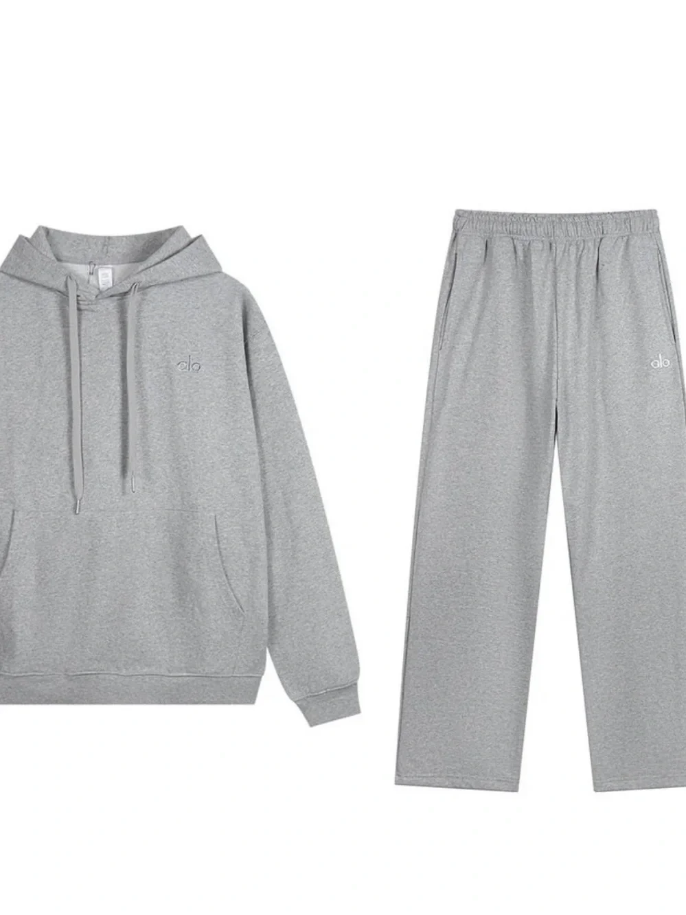 ALO Yoga Gray Hoodie & Jogger Pajama Set